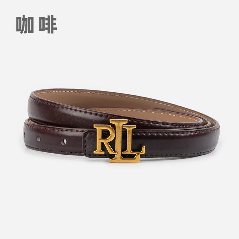 Wholesale Letter genuine leather women' s thin belt cowhide belt